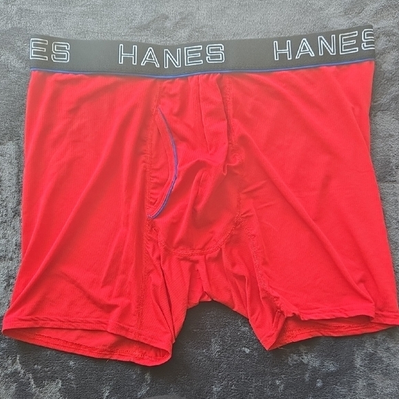 Hanes Vibrant Red Boxer Briefs Stretchy Comfort - Picture 1 of 5